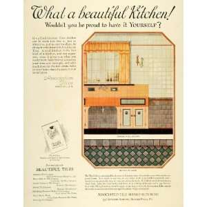 1925 Ad Kitchen Association Tiles Home Decoration Sink   Original 