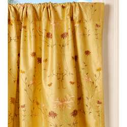 Golden Floral Taffeta Curtain (India)  