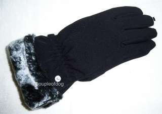 HEAD LADIES GLOVES Casual Evening Winter Faux Fur Cuff Lined Womens L 