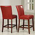 Charlotte Faux Leather Counter height Chairs (Set of Two)   