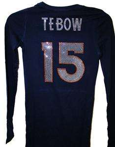 Womens Denver Broncos Tim Tebow Bling Jersey Tank Top Tee T Shirt 