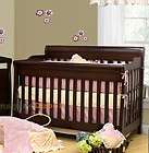   ASPEN SOLID WOOD CHERRY CONVERTIBLE BABY CRIB TODDLER RAIL INCLUDED