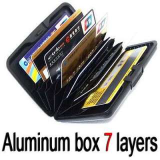 New 7 Layers Blue Aluminum cover Credit Card protect Case ID card 