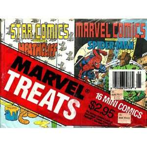   Comics 4 of each Spider Man, Captain America, Heathcliff, Care Bears