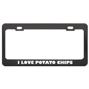  I Love Potato Chips Food Eat Drink Metal License Plate 