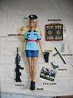 OOAK set uniformed Police Officer Barbie doll with holiday ornaments