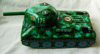 Vintage Russian USSR Tin Toy Tank Battery Operated  