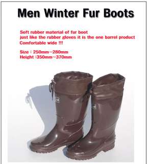 Mens Winter Snow Fur Boots Waterproof Shoes [BROWN]~~  