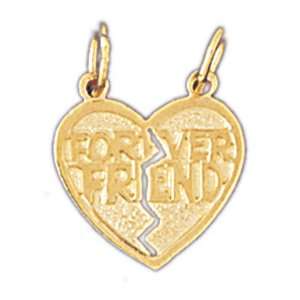  14kt Yellow Gold Forever Friend In Heart Pendant Jewelry