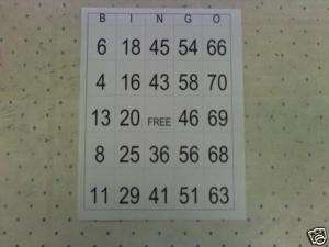 100 FULL SHEET LARGE# BINGO CARDS  FOR BLIND OR IMPARED  