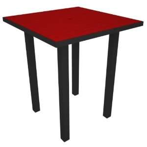  Recycled European Square Bar Dining Table   Candy Apple Red 