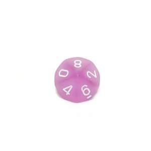    Frosted Polyhedral 16mm Purple/white d10 Dice Toys & Games