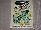 Green Shower Curtain Vinyl Yellow Flowers Rings NEW