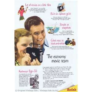  1947 Kodak Kodascope Eight 33 Vintage Ad 