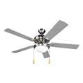 Contemporary Brushed Nickel 2 light Ceiling Fan