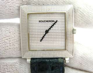 Boucheron Paris Classic Signature Pyramid 18K White Gold Watch  