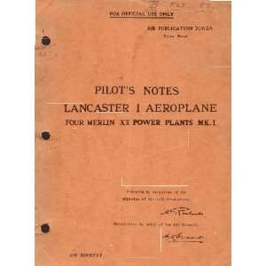  Avro Lancaster I Aircraft Pilots Notes Manual Sicuro 