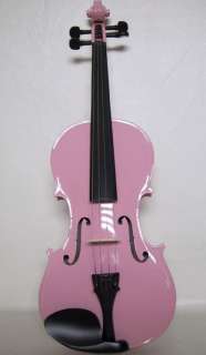 New Pink Student 4/4 Violin w Case + Extra Bow  