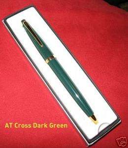 CROSS GREEN & GOLD TRIM BALLPOINT PEN NEW IN BOX 802 3  