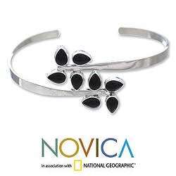   Silver Tropical Onyx Cuff Bracelet (Indonesia)  