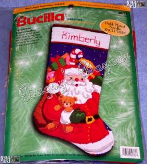 Bucilla SANTA & Toys Longstitch Needlepoint Christmas Stocking Kit 