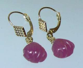 RARE NATURAL PINK SAPPHIRE BRIOLETTE 14K GOLD EARRINGS  