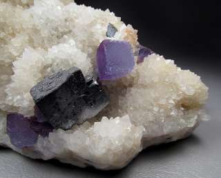 Purple Fluorite & Galena on Quartz, Bingham, New Mexico  