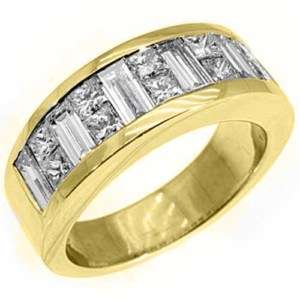   CARAT PRINCESS SQUARE CUT DIAMOND RING WEDDING BAND 18KT YELLOW GOLD