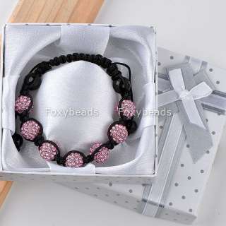   Disco Crystal Ball Bead Friendship Bracelet +Box Christmas Gift  