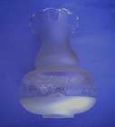 Antique Glass Chandelier Lamp Shade(s) Frosted Etched Flower Scroll 