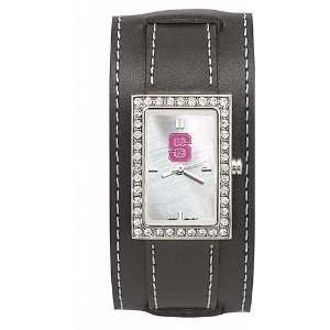  State Wolfpack Ladies Starlette Watch w/Wide Black Leather Band 