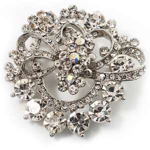  Striking Diamante Corsage Brooch (Ice Clear) Jewelry