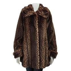 Jones New York Womens Faux Fur Coat  