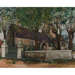   Utrillo   24 x 24 inches   Church at Genêts, Manche