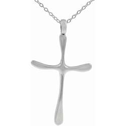 Sterling Silver Simple Cross Necklace  