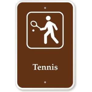  Tennis (with Graphic) Aluminum Sign, 18 x 12 Office 