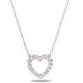 14k White Gold 1/4ct TDW Diamond Swirl Heart Necklace (G H, I1 I2 