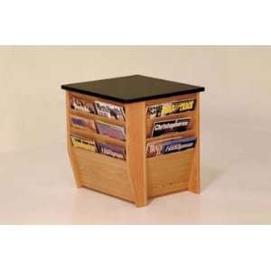 Wooden Mallet DM1 BG End Table with Magazine Pockets with Black 
