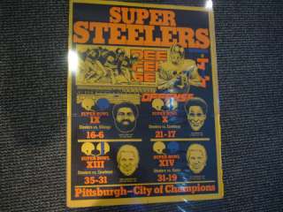 1980 SUPER STEELERS 4 TIME SUPER BOWL CHAMPS POSTER  