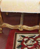 Pair French Rococo Gilt Arm Chairs Armchairs  
