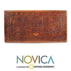 Mahogany and Leather Inca Mailman Table (Peru)  