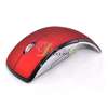 Red 2.4G Mini USB Arc Wireless Optical Foldable Mouse  