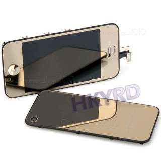 Gold Mirror Touch Digitizer LCD Display Assembly+Back Housing For 