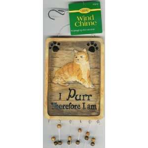    Cat Wind Chime   I Purr Therefore I am Patio, Lawn & Garden