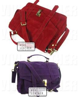 NEW Women Gossip Girl Fx SUEDE Leather Satchel Handbag Cross body 