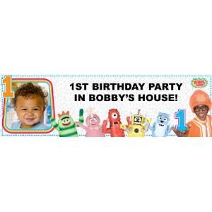 Yo Gabba Gabba 1st Birthday Personalized Photo Banner Large 30 x 100 
