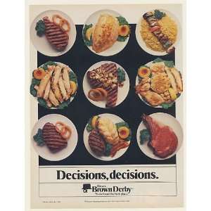  1981 Girves Brown Derby Restaurant Nine Dinners Print Ad 