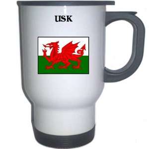 Wales   USK White Stainless Steel Mug