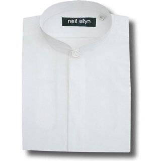 Neil Allyn Banded Collar Poly Cotton Shirt for men