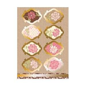  Shabby Chic Die Cut Punch Out Sheet 8X12   Vintage Flowers 